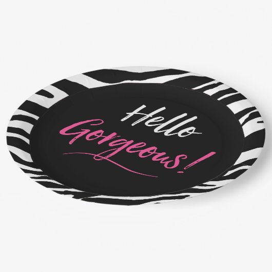 「こんにちわ！」 パーティープレート ペーパープレート (アングル)