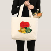 こんにち砂糖お皿! ラージトートバッグ (正面(商品))