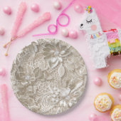 こエレガントのレースとダイヤモンド ペーパープレート (パーティー)