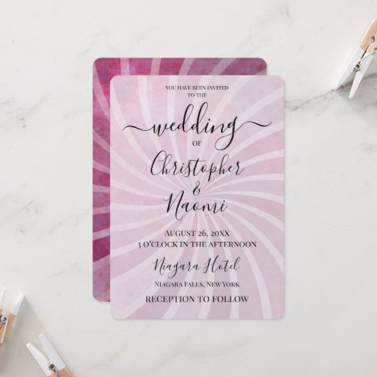 こカスタマイズのレトロ日が差すこと結婚 招待状 (正面/裏面インサイチュ)