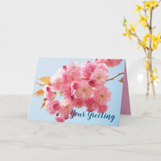 こカスタマイズの二重さくらんぼ カード (黄色い花)