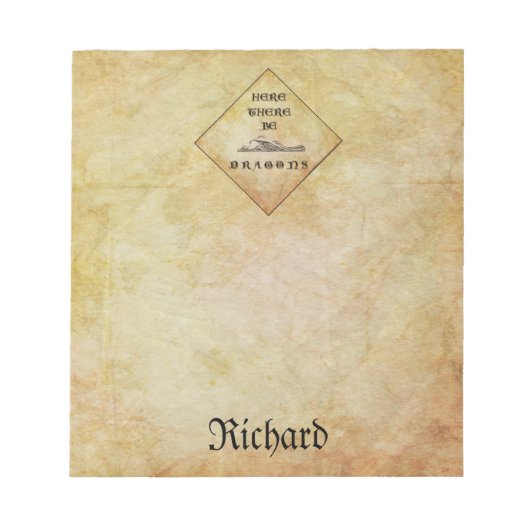 こパーソナライズされたこにドラゴンのメモ帳がある ノートパッド (正面)