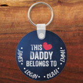 こパーソナライズされたのパパは名前をカスタムするだ キーホルダー (正面)