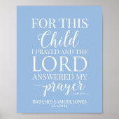 こパーソナライズされたの子に祈は男の赤ちゃん ポスター (正面)