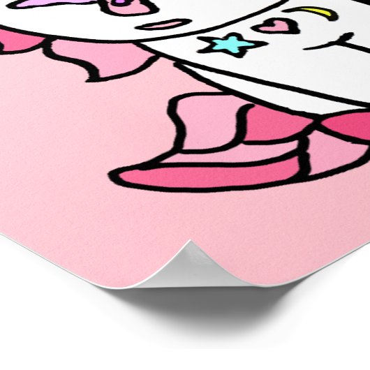 こパーソナライズされたの赤かわいらしの妖精と一角獣 ポスター (角)