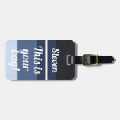 こパーソナライズされたれがバッグブおもしろいルーグラデーション ラゲッジタグ (正面横)