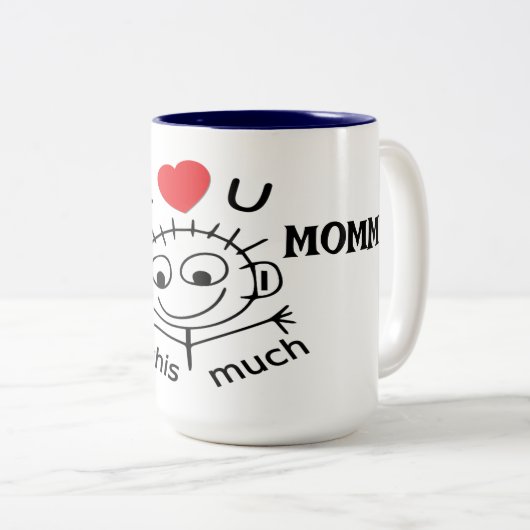 こパーソナライズされたれほど好きだ ツートーンマグカップ (正面右)