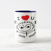 こパーソナライズされたれほど好きだ ツートーンマグカップ (中央)