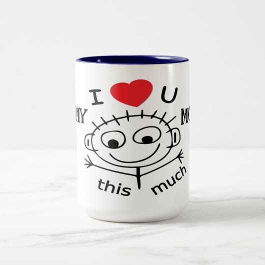 こパーソナライズされたれほど好きだ ツートーンマグカップ (中央)