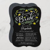 こモダンこの黒来板の花嫁フローラ 招待状 (正面/裏面)