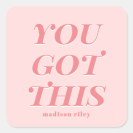 こモダンの得引用文ピンク桃の名前 スクエアシール