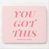 こモダンの得引用文ピンク桃の名前 マウスパッド (正面)