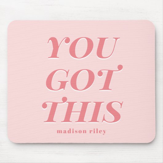 こモダンの得引用文ピンク桃の名前 マウスパッド (正面)