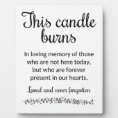 こモダンの蝋燭は結婚焼ける フォトプラーク (正面)