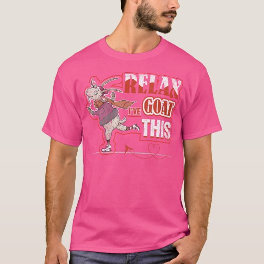 こリラックスこのヤギ得がおもしろいい Tシャツ (正面)