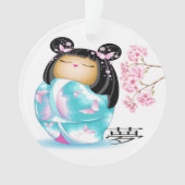 こ大切日本のけし人形 オーナメント (正面)