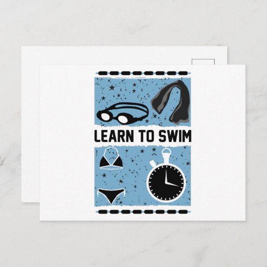 こ学の素敵なデザインと泳ぐ ポストカード (正面/裏面)