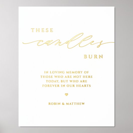 こ実在の蝋燭を思い出の印に結婚焼き立てる 箔ポスター (正面)