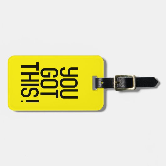 こ得れ！明るい黄色の旅行荷物タグ ラゲッジタグ (正面横)