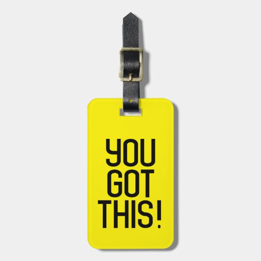 こ得れ！明るい黄色の旅行荷物タグ ラゲッジタグ (正面縦)