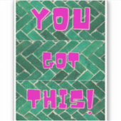 こ得れ!緑の上に明るいピンク シール (正面)