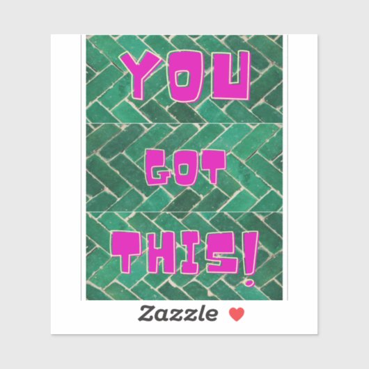 こ得れ!緑の上に明るいピンク シール (シート)