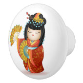 こ日本のけし人形 セラミックノブ (右)