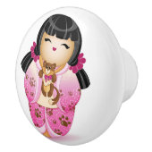 こ日本のけし人形 セラミックノブ (右)