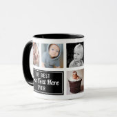 こ最高ののテキストは黒いコラージュの写真 マグカップ (正面左)