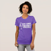 こ来ここおもしろいTreble Music Pun Tシャツ (正面フル)