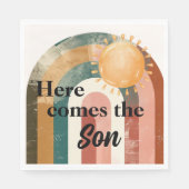 こ来ここ男らしの息子レインボー スタンダードランチョンナプキン (正面)