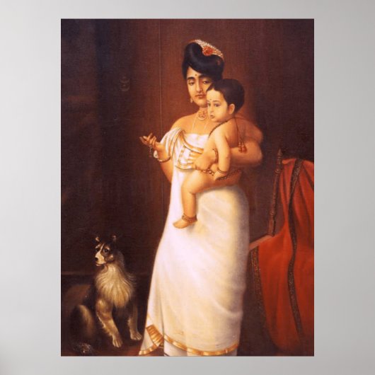 こ来ここPapa-Raja Ravi Varma絵画の（レプリカ） ポスター (正面)