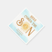 こ来こで息子の男の子のシャワー スタンダードカクテルナプキン (角)