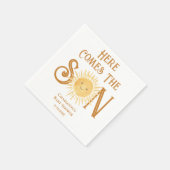 こ来こで息子の男の子のシャワー スタンダードカクテルナプキン (角)