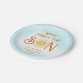 こ来こで息子の男の子のシャワー ペーパープレート (アングル)