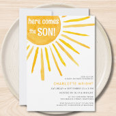 こ来こで息子の男の子のシャワー 招待状