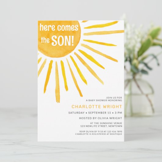 こ来こで息子の男の子のシャワー 招待状 (スタンド正面)