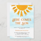 こ来こで息子の男の子の赤ちゃんシャワー 招待状 (正面)