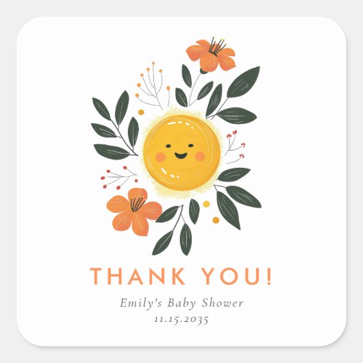 こ来こで息子の赤ちゃん スクエアシール (正面)