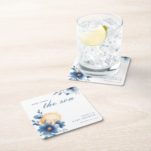 こ来こで息子の赤ちゃん スクエアペーパーコースター (インサイチュ)