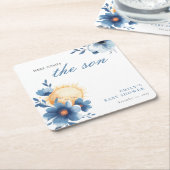 こ来こで息子の赤ちゃん スクエアペーパーコースター (アングル)