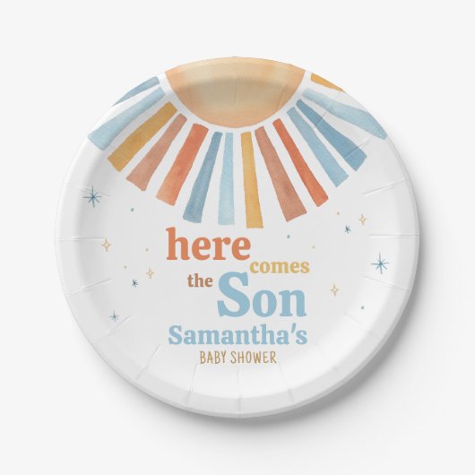 こ来こで息子の赤ちゃん ペーパープレート (正面)