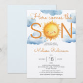 こ来こで息子の赤ちゃん 招待状 (正面/裏面)