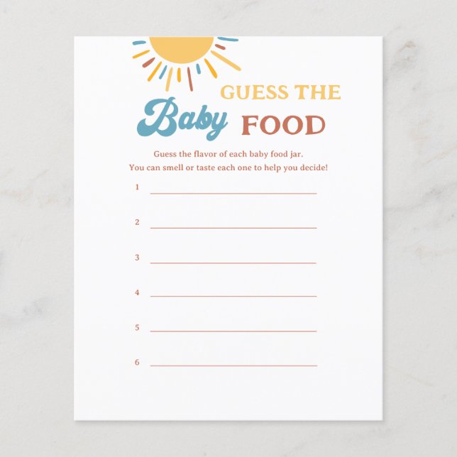 こ来こで息子はベビー食ゲームを推測 (正面)