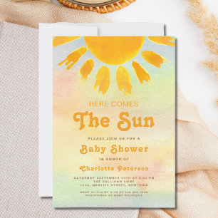 こ来こでSun Gender-Neutral Baby Shower 招待状