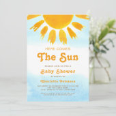 こ来こでSun Gender-Neutral Baby Shower 招待状 (スタンド正面)