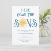 こ来こでThe Sons Twin Boy's Baby Shower 招待状 (スタンド正面)