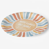 こ来こに太陽のボホ男の子シャワー ペーパープレート (アングル)