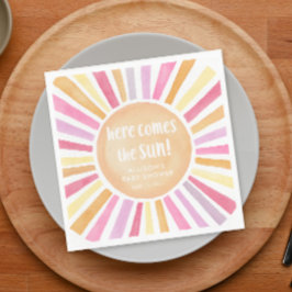 こ来こに太陽の女の子のシャワー太陽 スタンダードランチョンナプキン