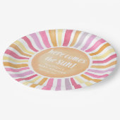 こ来こに太陽の女の子のシャワー太陽 ペーパープレート (アングル)